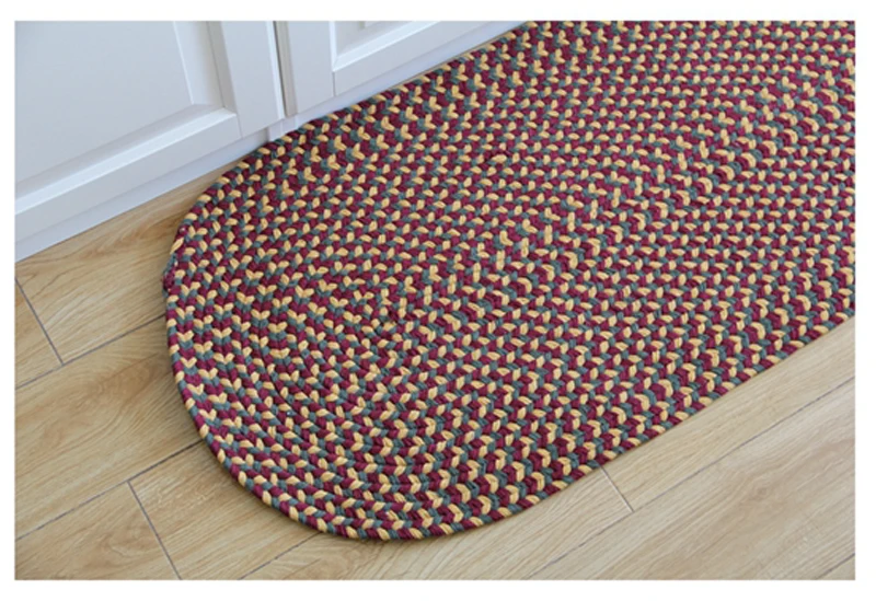 Овальные/круглые коврики и ковровые покрытия ручной работы из хлопка, машинная стирка, нескользящий абсорбент для гостиной, спальни