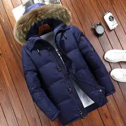 2019 мужской модный толстый теплый меховой воротник с капюшоном непромокаемый jaqueta masculina пальто зимний мужской s пуховик парки с хлопковой