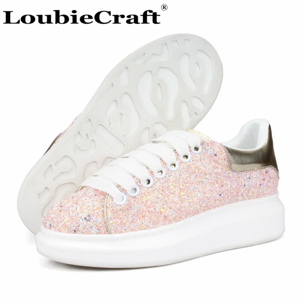 Loubie Craft Gold Glitter Sneaker Oversized Platform Shoes Women