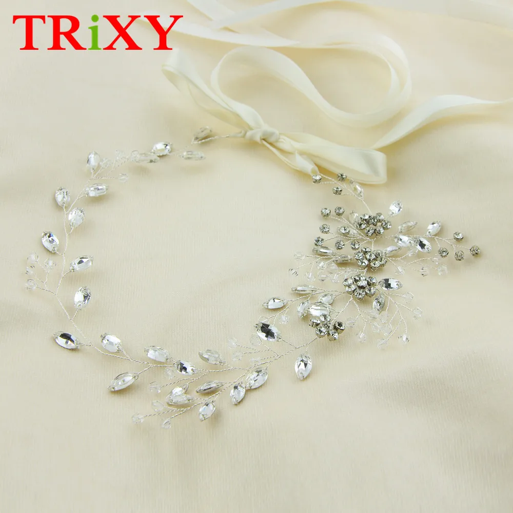 TRiXY H65 расшитый кристаллами и стразами свадебные аксессуары для волос Флора жемчуг бисер свадебные аксессуары для свадьбы и вечеринки