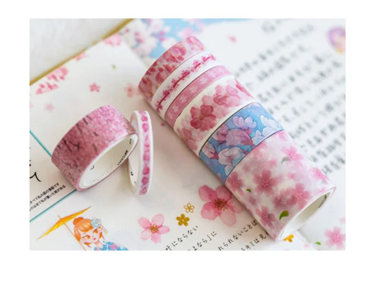 10pcs/lot Ocean Stars Wisteria Floral Cute Paper Masking Washi Tape Set Japanese Stationery Kawaii Scrapbooking Supplies Sticker