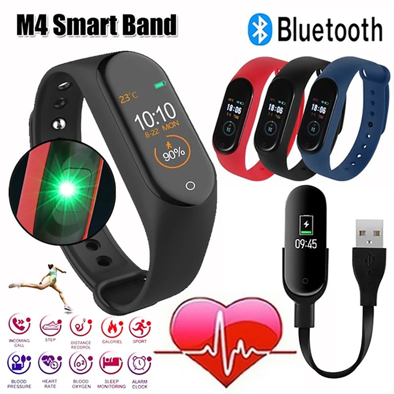 M4 смарт-браслет Bluetooth спортивные часы Смарт-браслет цветной экран водонепроницаемый пульсометр фитнес для Android IOS W9D0701