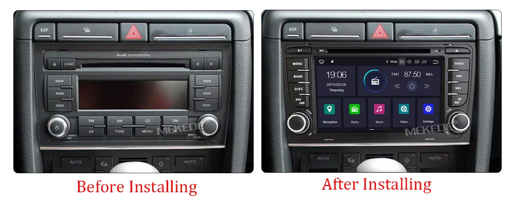 Clearance MEKEDE Car Multimedia Player Car Radio 2 Din GPS Android 9.0 Stereo System For Audi/A4/S4 2002-2008 IPS screen DSP radio FM 4