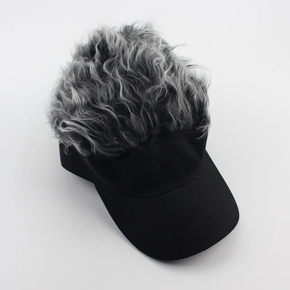 

New Novelty Baseball Cap Fake Flair Hair Sun Visor Hats Men Women Toupee Wig Funny Hair Loss Streetwear Cool Gifts 2019 Hot