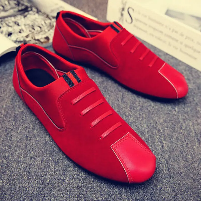 Горячая Для мужчин Мужские Лоферы повседневная обувь красный сезон: весна–лето светильник парусиновая Молодежная обувь Для мужчин дышащая модная женская обувь на плоской подошве