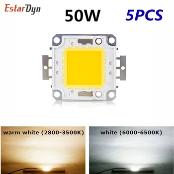 

5pcs 50W LED CHIP Integrated High Power Lamp Beads white/warm white 1500mA 32-34V 4500LM 24*40mil Taiwan Huga Chip