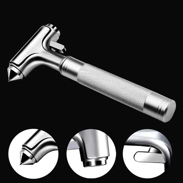 WINOMO 1pcs Auto Car Vehicle Safety Hammer Window Breaker Premium Metal Seat Belt Cutter Survival Emergency Tool Hammer