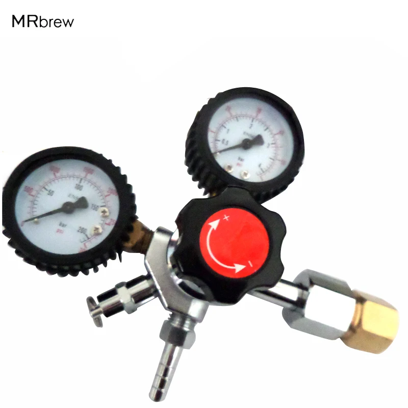 

New Homebrew Co2 Regulator Dual Gauge Draft Beer with adapter converter