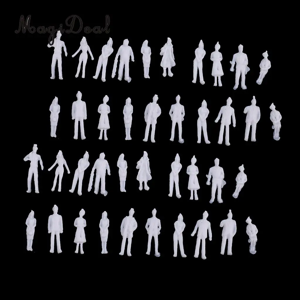 40pcs miniature figure 1/100 Architectural human scale diorama model ABS plastic people