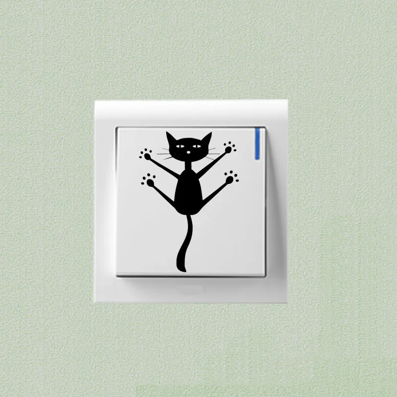 Funny Animal Cat Pawed Decorative Switch Stickers Personality Art Deco Wall Sticker 2SS0456 | Дом и сад