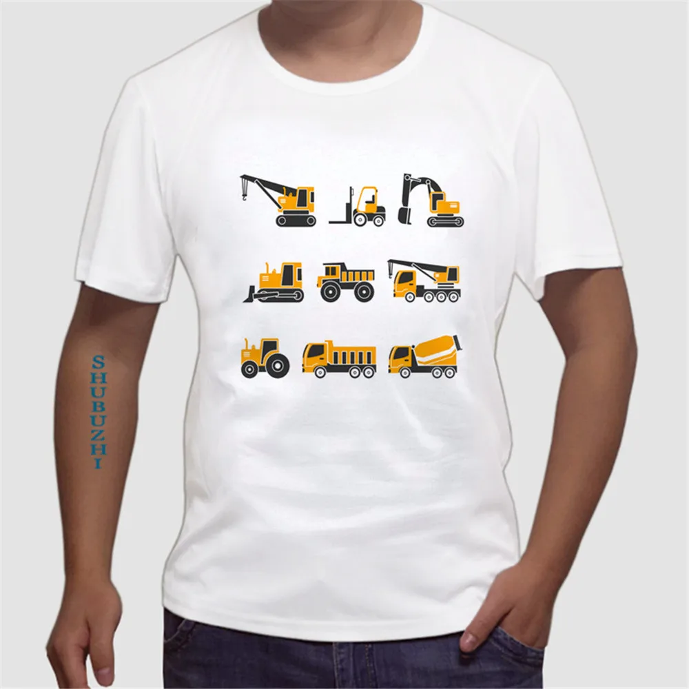 

t shirt Evolution T-Shirt Excavator Construction Vehicle Machine Caterpillar Construction Worker Hobby Tee Shirt euro size