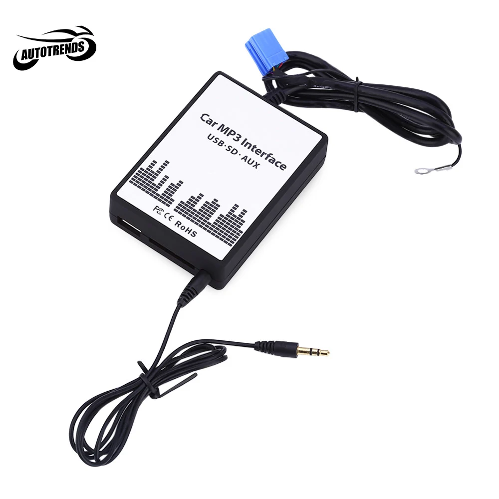 

Car MP3 Interface DC 12V USB SD Data Cable AUX Adapter 8 PIN Audio Digital CD Changer for Ford / Skoda / Seat
