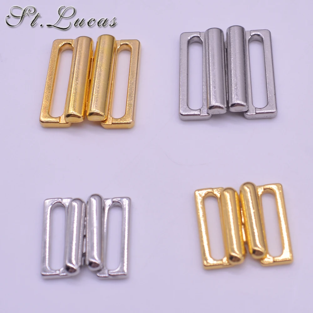 

10pcs/lot 14mm/20mm Craft silver gold metal Rectangle Tape Closure Hook & Clasp Waist Extenders Sewing On Clothes Bra Clip Hooks