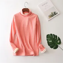 Женская осенне-зимняя водолазка, футболка, футболки с длинным рукавом, теплые плотные бархатные футболки, Женская приталенная рубашка, топы, большие размеры 5XL A695