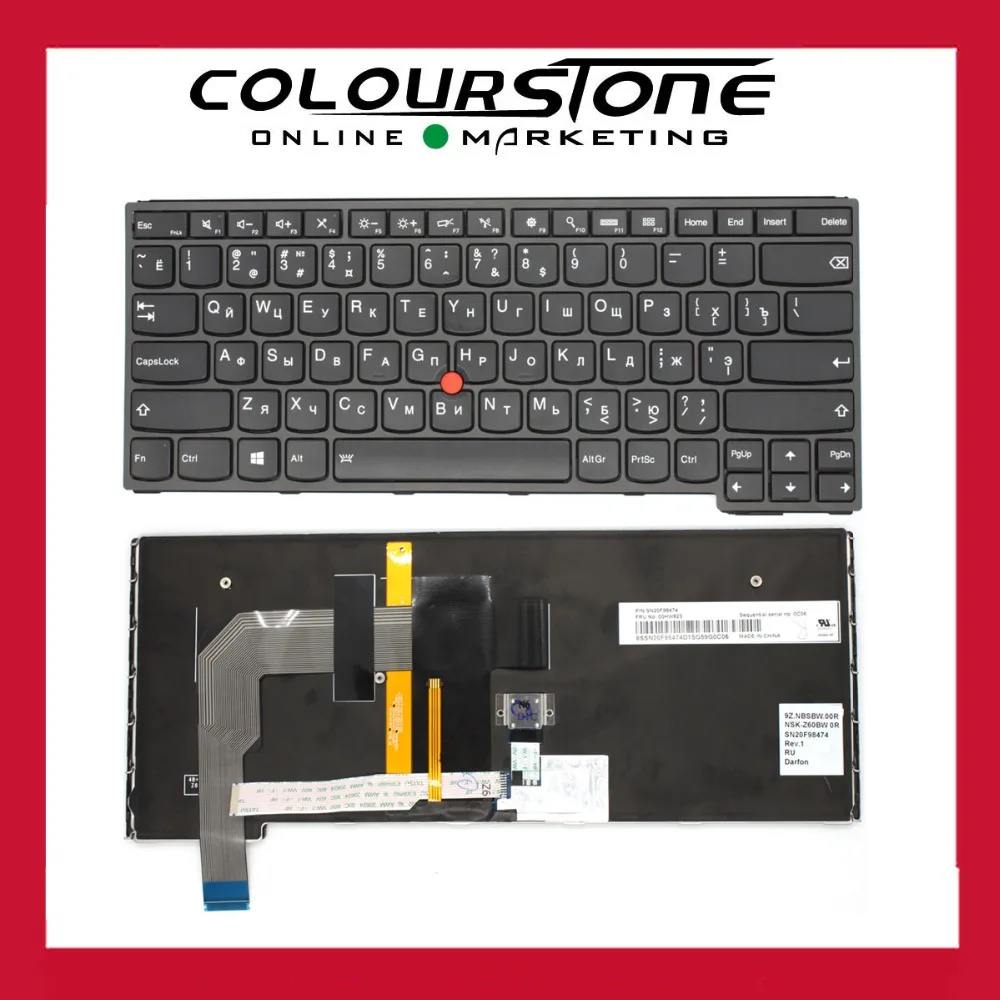 

Оригинальная клавиатура с подсветкой для ноутбука Lenovo Thinkpad S3 Yoga 14 RU, черная, с рамкой и красной палочкой, русская клавиатура