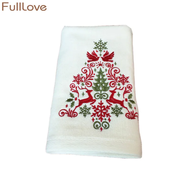 FullLove 2 шт./компл. чистое Хлопковое полотенце для лица Снеговик письмо вышитые