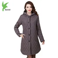 Женская куртка среднего возраста, пальто, хлопковые парки, модная куртка с капюшоном, толстый теплый костюм для мамы, плюс размер, тонкая верхняя одежда, OKXGNZ1124