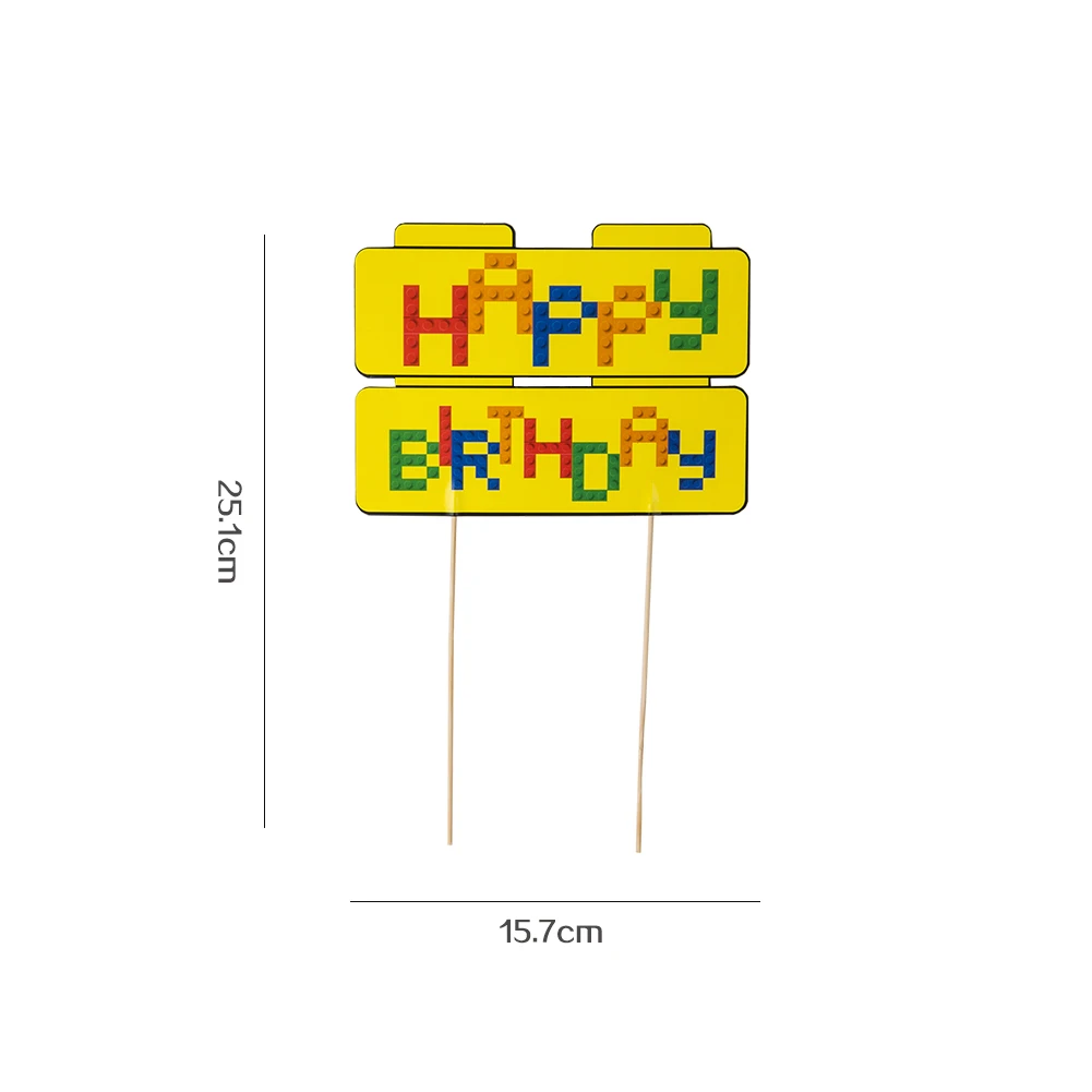 Набор из 9 строительных блоков кирпичная тема украшения для кексов комплект счастливое украшение для именинного торта для празднования первого дня рождения украшения