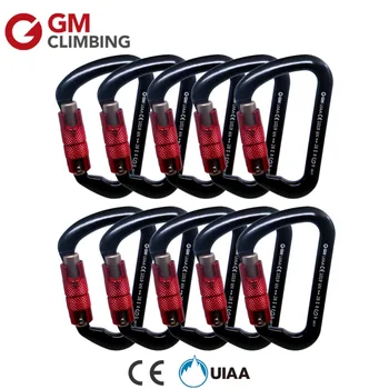 

28kN Rock Climbing Carabiner CE / UIAA Twist Gate D Buckle Safety Rescue Mountaineering Equipment Pack of 10