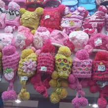 Для девочек ручной работы зимние шапочки крючком amhat крышка Баррет шапка Skullies 22 шт./лот смешанный цвет стиль#3702