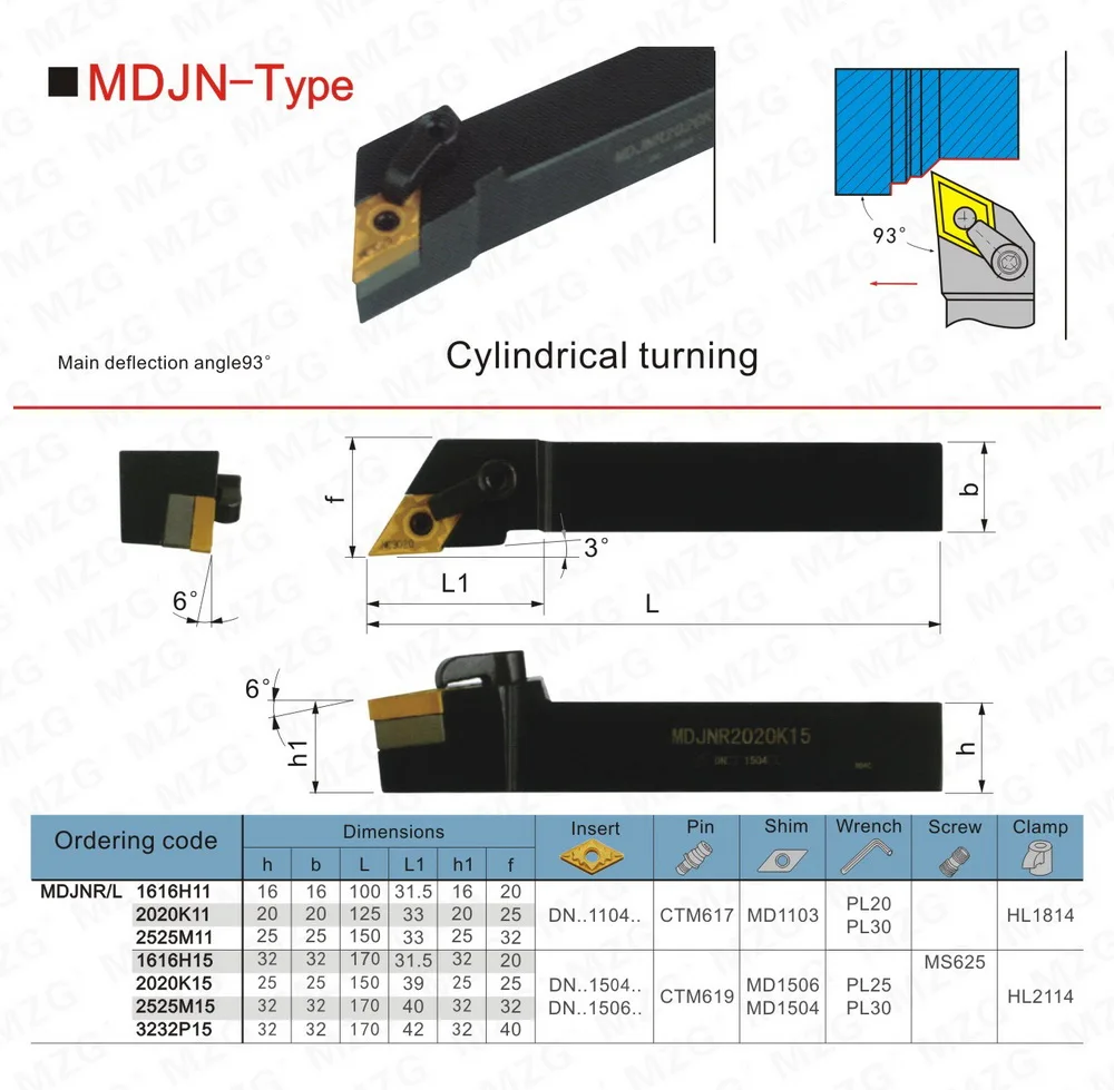 MZG 16 мм 20 мм 25 мм MDJNR1616H11 токарный станок с ЧПУ беседка обработки резак Внешних Токарные Инструменты держатель скучно резки металла державки
