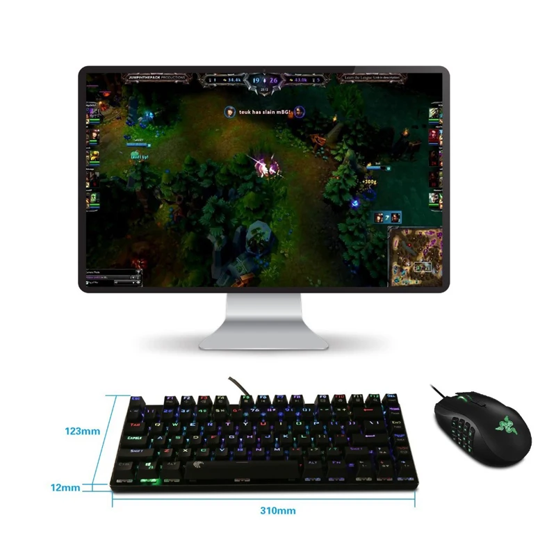 81 клавишная компактная игровая механическая клавиатура RGB с подсветкой для