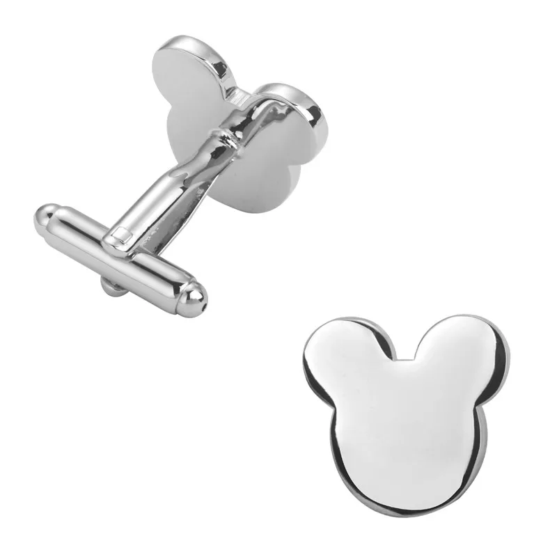 

KC high quality new shirts, men's Silver Cufflinks MICKEY MOUSE Shirt male wedding custom wedding Cufflinks