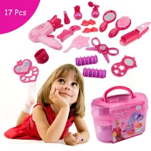 Макияж Косметическая сумка чехол для переноски ролевые игры игрушки фен подарочный набор для девочек Игрушки для девочек Детская имитация мебели
