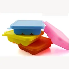 2 шт. силиконовый лоток для льда с крышкой большие квадратные блоки формы bpa бесплатно для приготовления желе и выпечки формы охладитель вина для кормления ребенка коробка для хранения