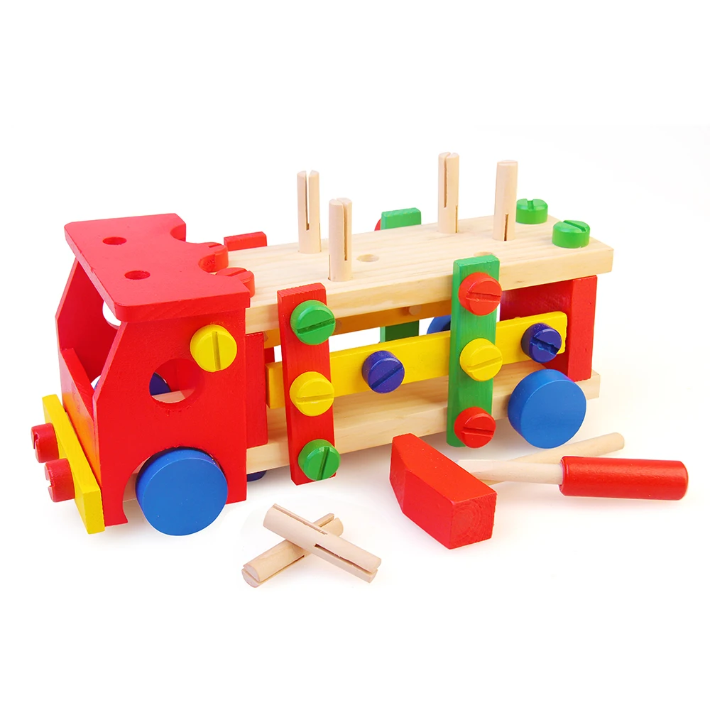 

1 Set Wooden DIY Assembly Model Building Kits Screw Vehicle Educational Baby Kids Gift Block Toys Intellectual Color Wooden Toy