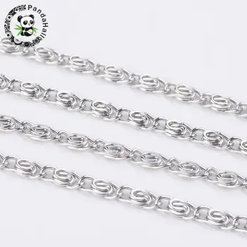 

Iron Chains, Nickel Free, Platinum Color, Come On Reel, link: about 2.5mm wide, 6.5mm long, 100m/roll