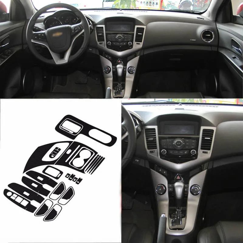 

Car-Styling New 3D Carbon Fiber Car Interior Center Console Color Change Molding Sticker Decals For Chevrolet Cruze 2009-2015