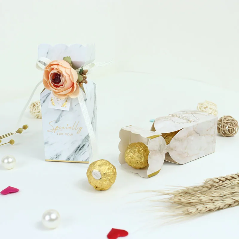 50 шт. свадебный сувенир коробка для сладостей детский душ Мраморная бумага подарочная коробка Ремесло Конфеты, продукты лучшая Подарочная сумка для рождества Цветочные коробки