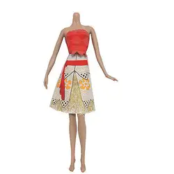 2017 поп моды ручной работы платье с Моаной Набивные Плюшевые игрушки принцесса Бобби и Одежда для куклы Барби Стиль Костюмы наряды
