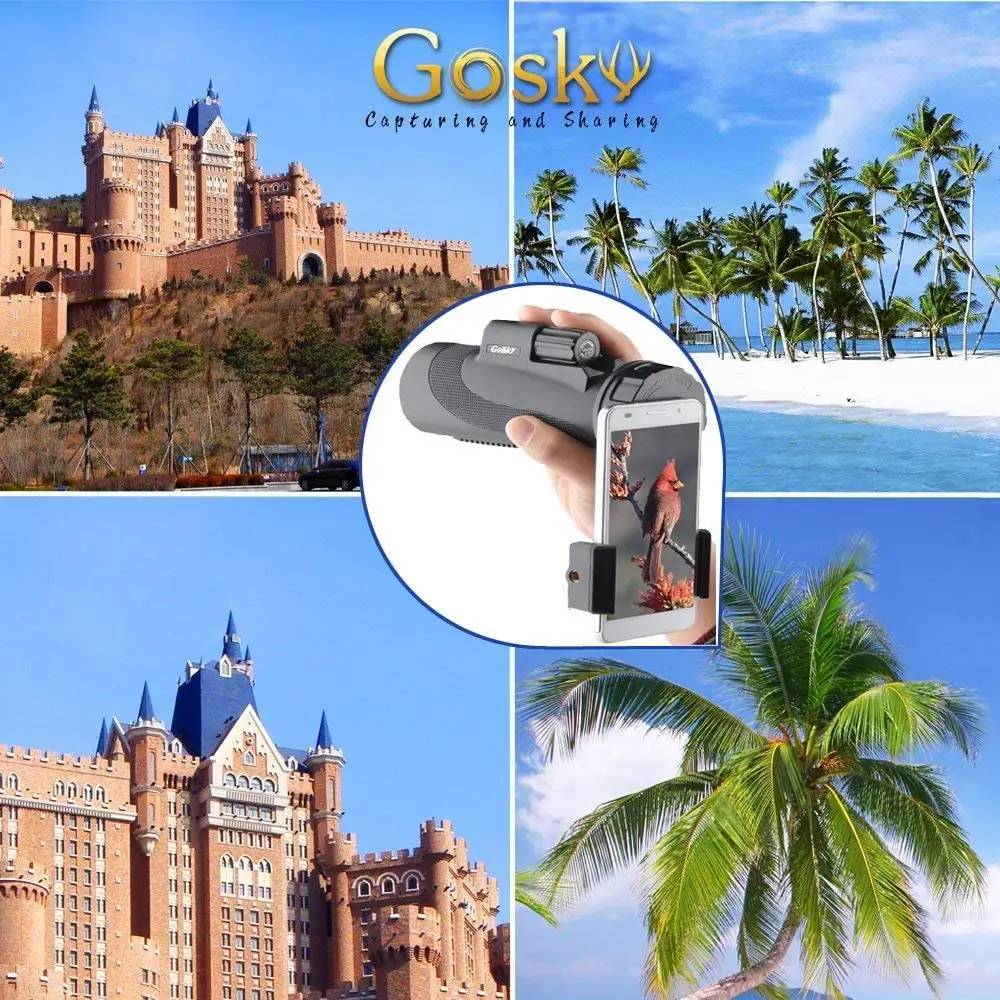 Titan 12X50 High Power Prism Monocular and Quick Smartphone Holder - Waterproof Fog- Proof Shockproof Scope -BAK4 Prism FM