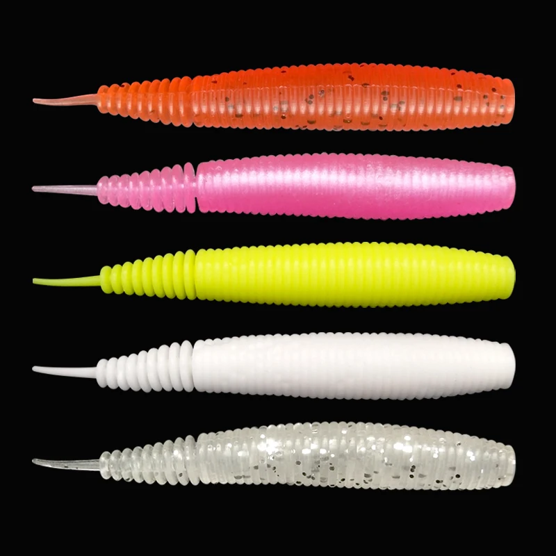 

6.2g 9.3c'm straight tail Fishing Lure Soft Worm Shrimp silicone bait Fish crankbait Ocean Rock fishing tackle
