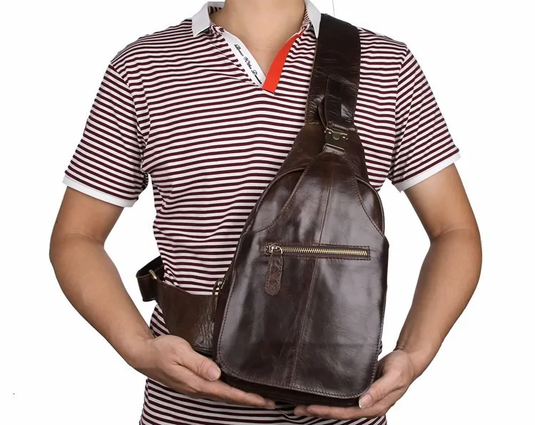 Высокое качество винтажные мужские сумки из натуральной кожи мужские нагрудные сумки модные яловые нагрудные сумки кофейные мужские
