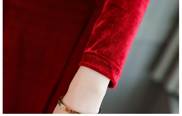 1683 Autumn Winter Velvet Dress Plus Size Women Maxi Dress Long Sleeve Elegant Warm Oversize Evening Party Dresses Women 2018 Robe 13