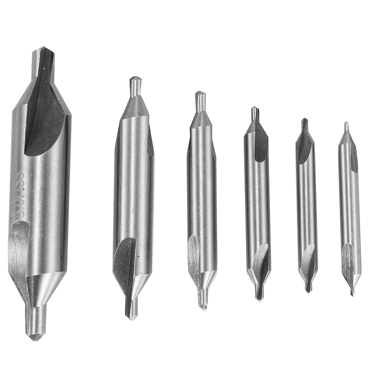 6Pcs Center Drill HSS Center Dril High Quality HSS Center Drill Bits Set Combined Countersinks Kit 60 Degree 5/3/2.5/2/1.5/1mm