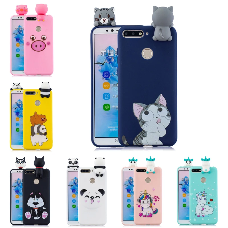 

Lovely Pattern 3D Soft Silicone TPU Cartoon Case Cover on For Huawei Honor 7A 7C Pro Honor 7S 8X 8C 8A 8 9 10 Lite P Smart 2019