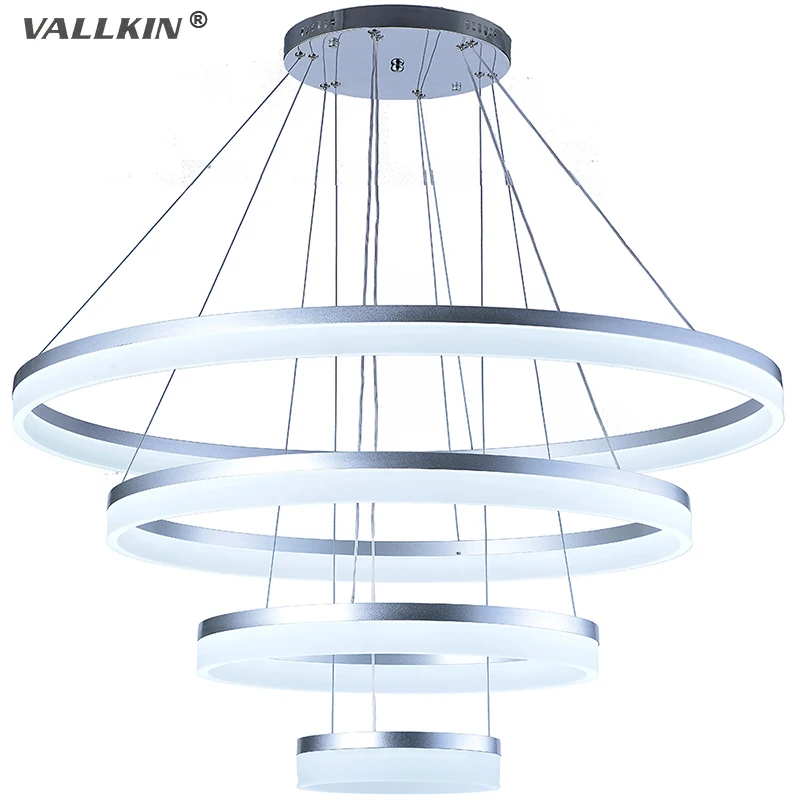 VALLKIN DIY Modern New LED Acrylic Chandeliers LED Pendant Lamp Circle Indoor Lmaps for Room Decoration Home CE FCC ROHS