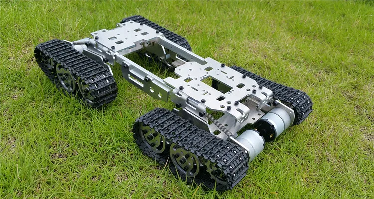 WZY569 Смарт rc Танк автомобиль грузовик робот Платформа Climbin металлический бак шасси DIY 350 об/мин CNC сплав корпус+ 4 пластиковых треков+ 4 мотора