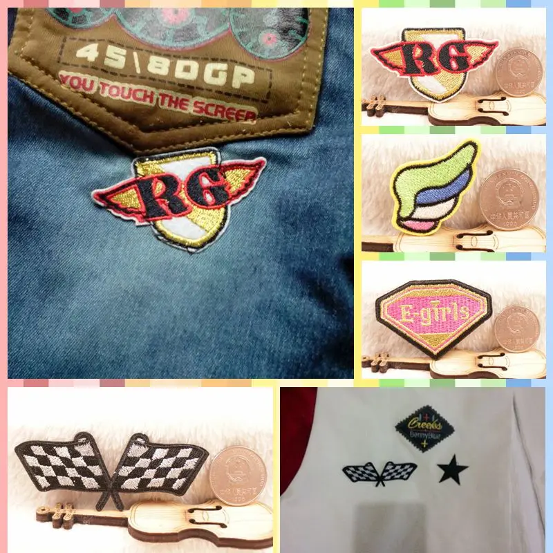 Free Shipping Racing Flags RG Girls stickers 4pcs/lot Iron On Embroidered cloth patch party promotion costume decoration gifts | Дом и сад