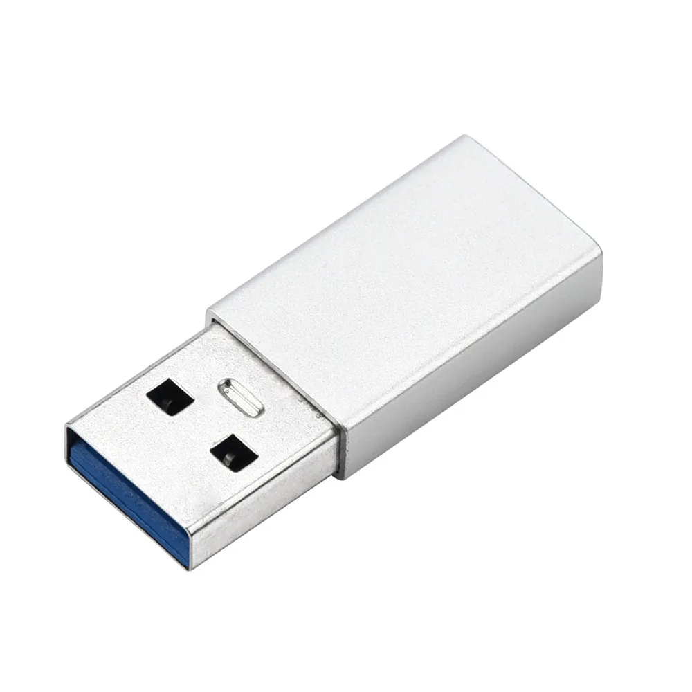 USB C к USB адаптер usb type C Женский к USB 3,0 Мужской соединитель конвертер высокоскоростной Сертифицированный Аксессуары для мобильных телефонов - Цвет: Silver