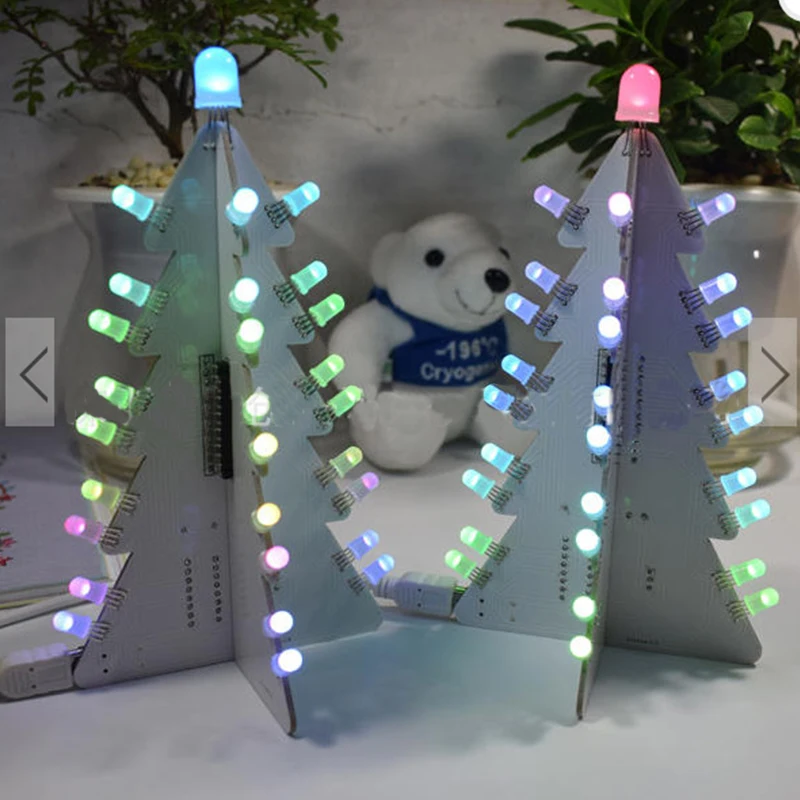 DIY комплект рождественской елки красочные легко сделать светодио дный светодиодный свет Акриловая Рождественская елка электронный