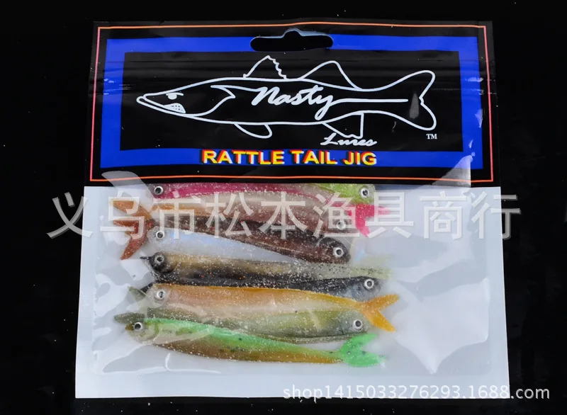 10Pcs/lot Silicone Soft Fishing Lure Crankbait Swimming Worms 89mm/3g Shad Fly Sea Fishing Rubber Maggots For Lake River Pesca