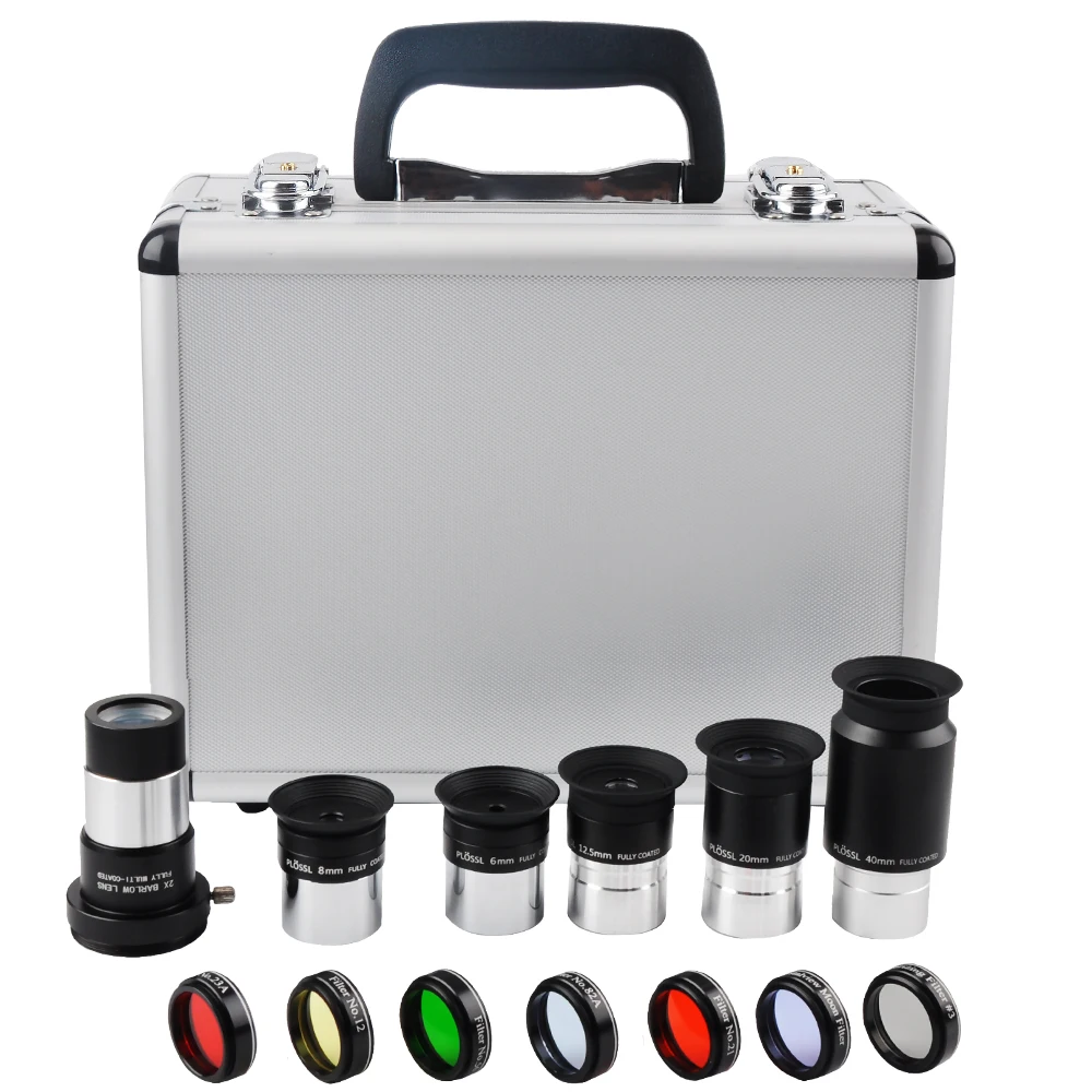 Telescope Accessory Kit 6mm/8mm/12.5mm/20mm/40mm/Plossl Eyepiece, 2X