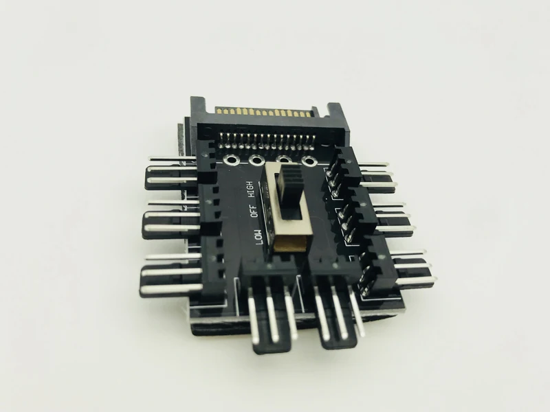 SATA 1 to 8Multi Way Splitter Cooler Cooling Fan Hub PC Computer 3pin 12V Power Socket PCB Adapter Power Supply for BTC Mining