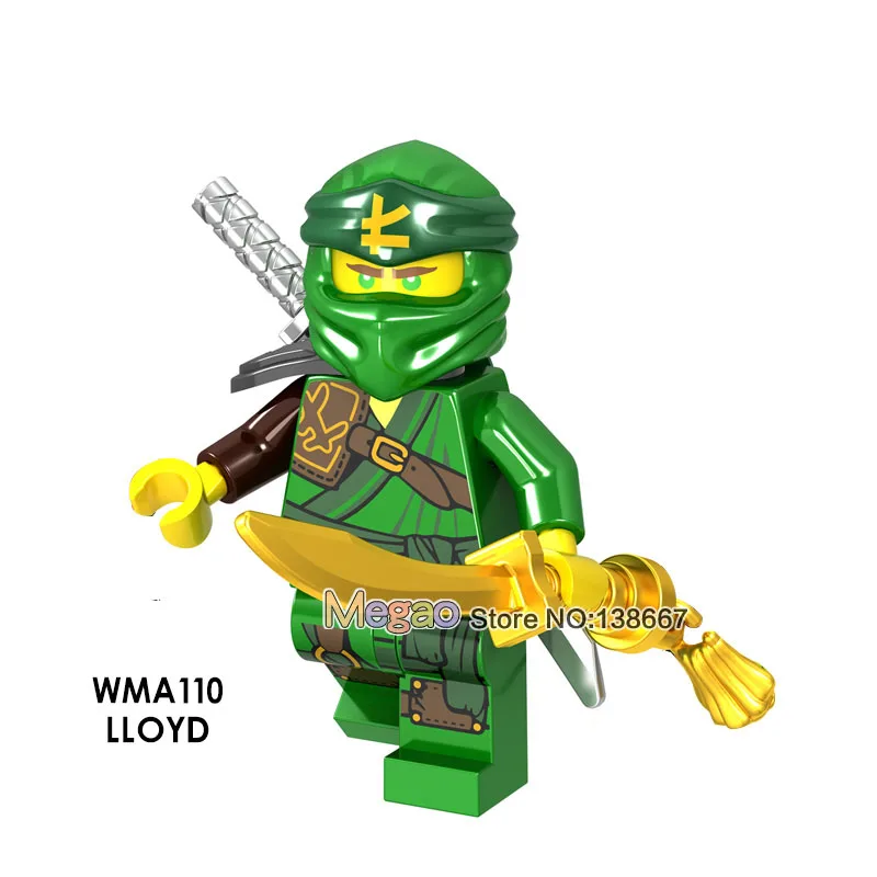 Single Llyod Nya Echo Zane ZX Golden Ninja Kai Cole Yang Akita Pythor Snake Warrior Ninja Building Blocks Model Kids Toys - Цвет: Белый