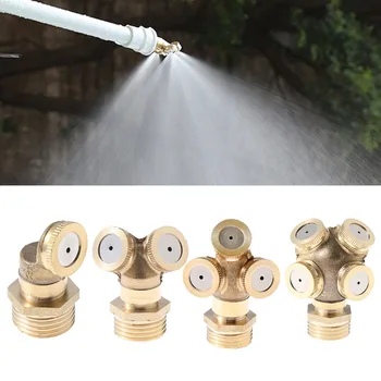 

1/2" Brass Atomizing Spray Fitting Nebulizer Hose Connector Misting Nozzle Adjustable Garden Irrigation Mounting Water Sprinkler